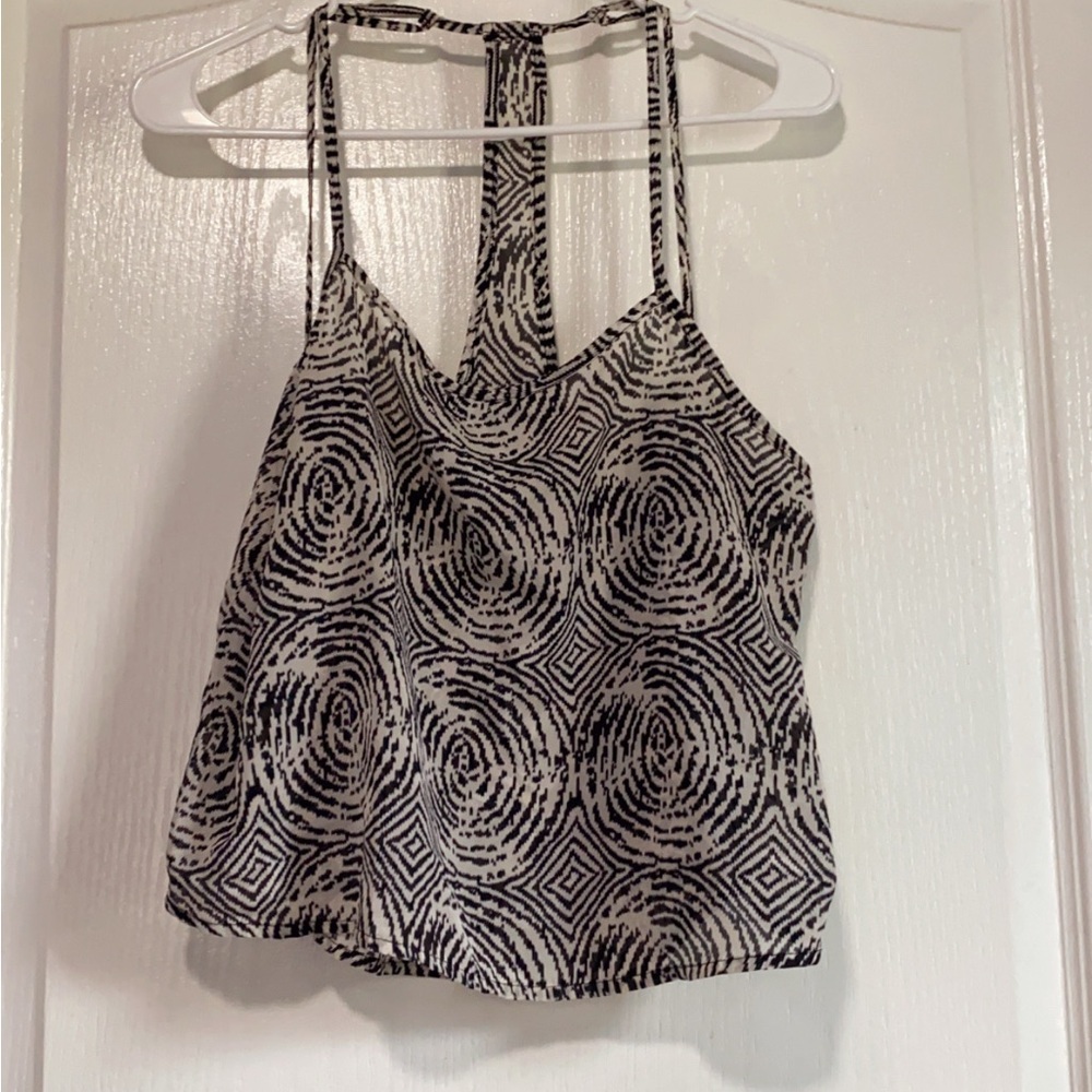 Black and White Patterned Women's Top